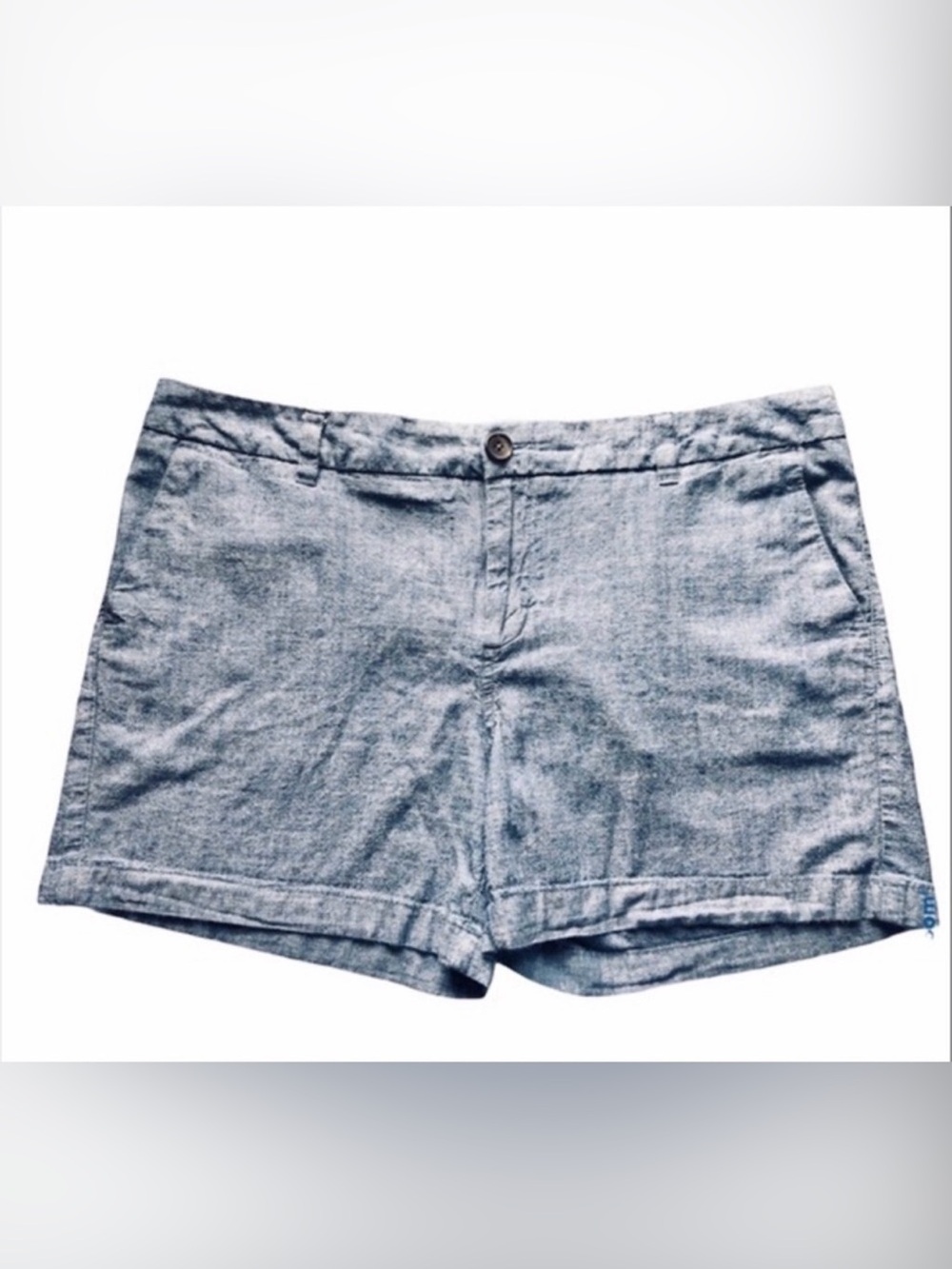 Merona Shorts Size 8 Blue Chambray Cotton Pockets 5 Inch Inseam